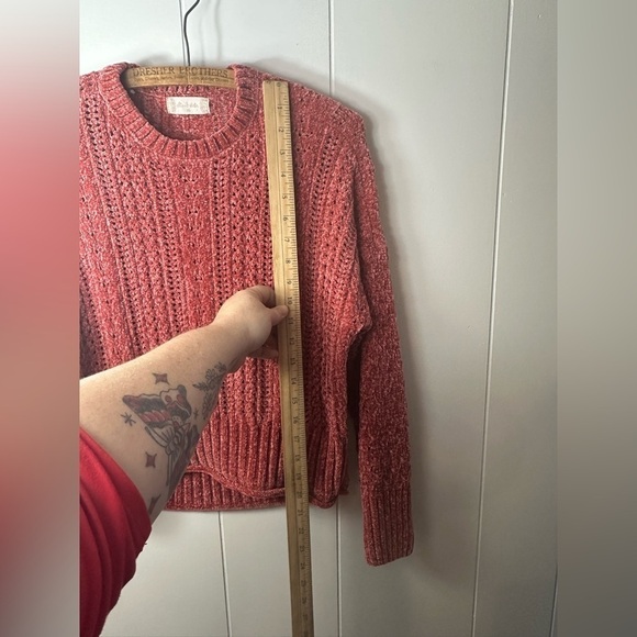 Altar’d State Women’s Size Extra Small Pink Cowl Neck Oversized Chenille Sweater - Picture 9 of 11